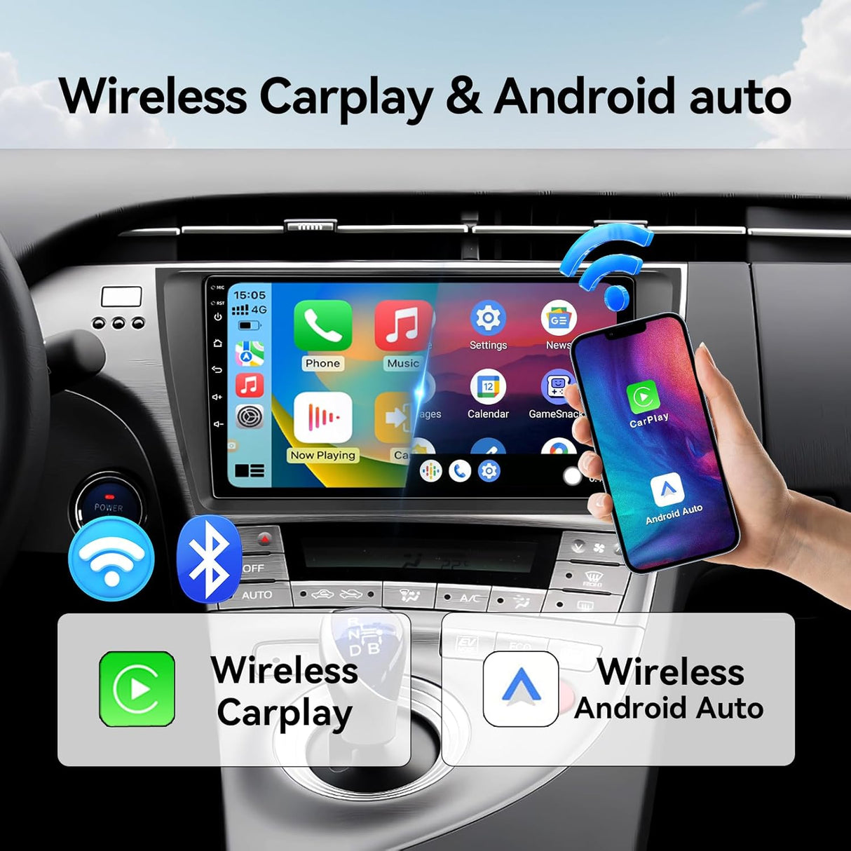 Android 13 Upgrade Car Stereo Radio Compatible with Toyota Prius 2010 2011 2012 2013 2014 2015 Carplay Android Auto, 9 Inch Touchscreen|Head Unit Bluetooth|GPS SWC RCA Back|Camera