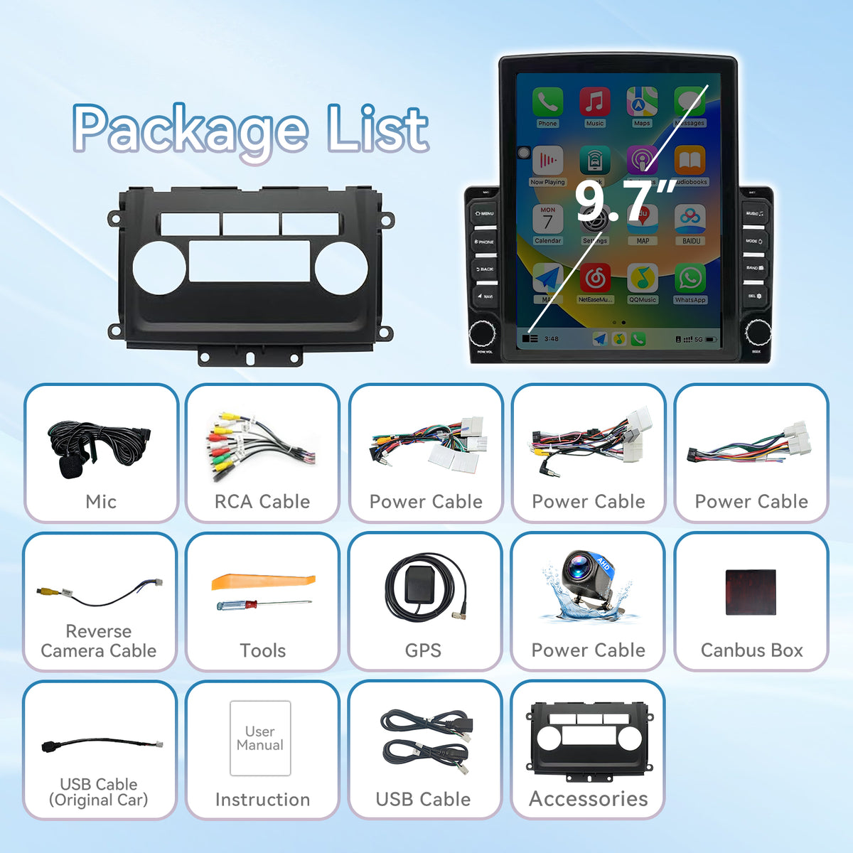 Car Stereo for Nissan Frontier/Xterra 2009-2014 | Wireless CarPlay/Android Auto | 9.7 | Android14 | 4+64G