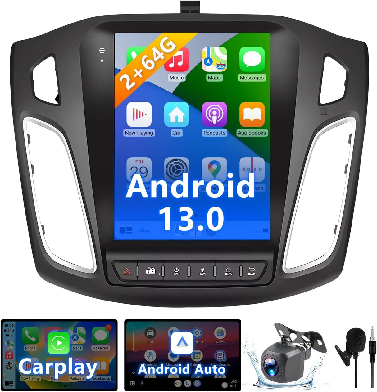 Car Stereo Radio Compatible for Ford Focus 2012 2013 2014 2015 2016 2017 2018