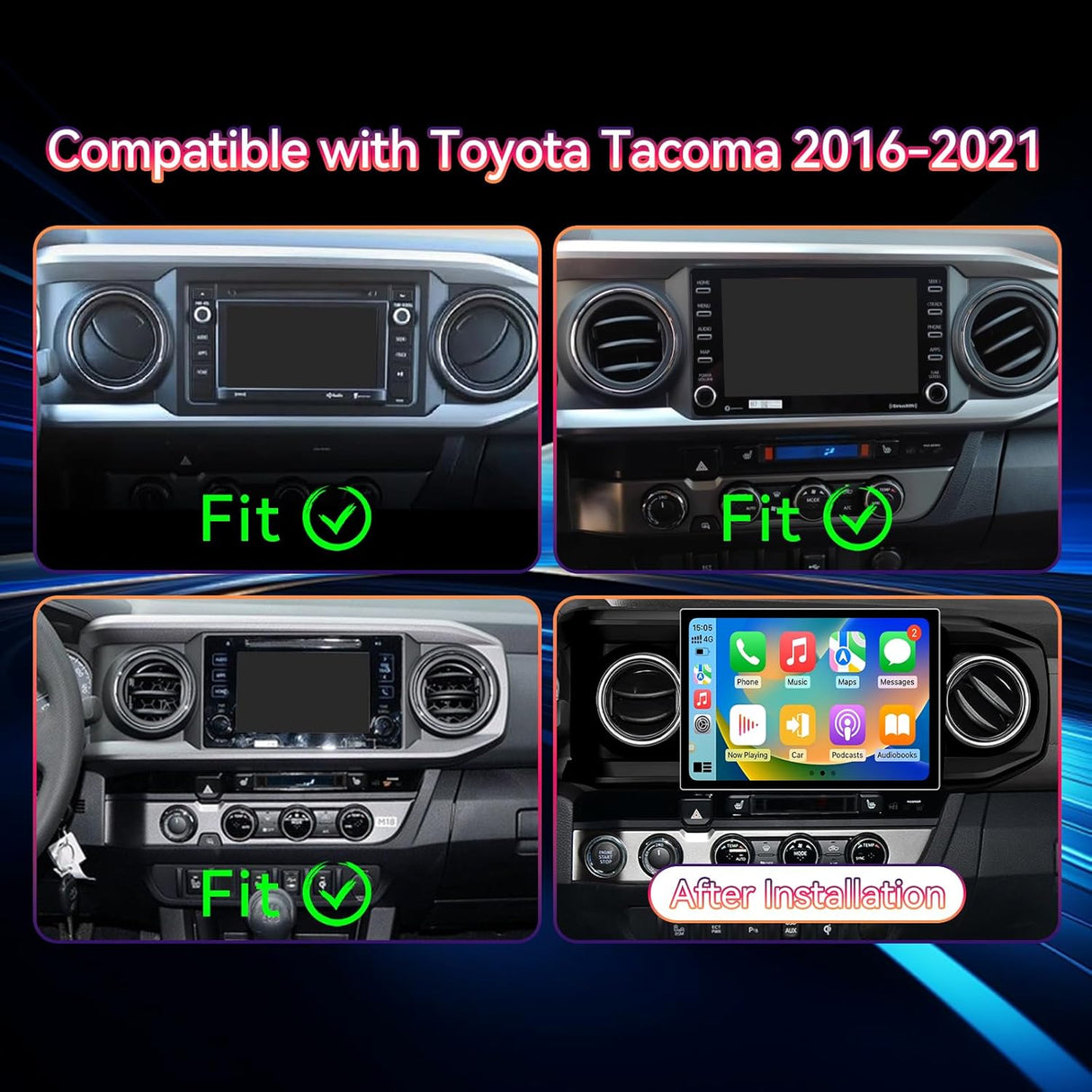 Car Stereo Head Unit Compatible with Toyota Tacoma 2016-2023