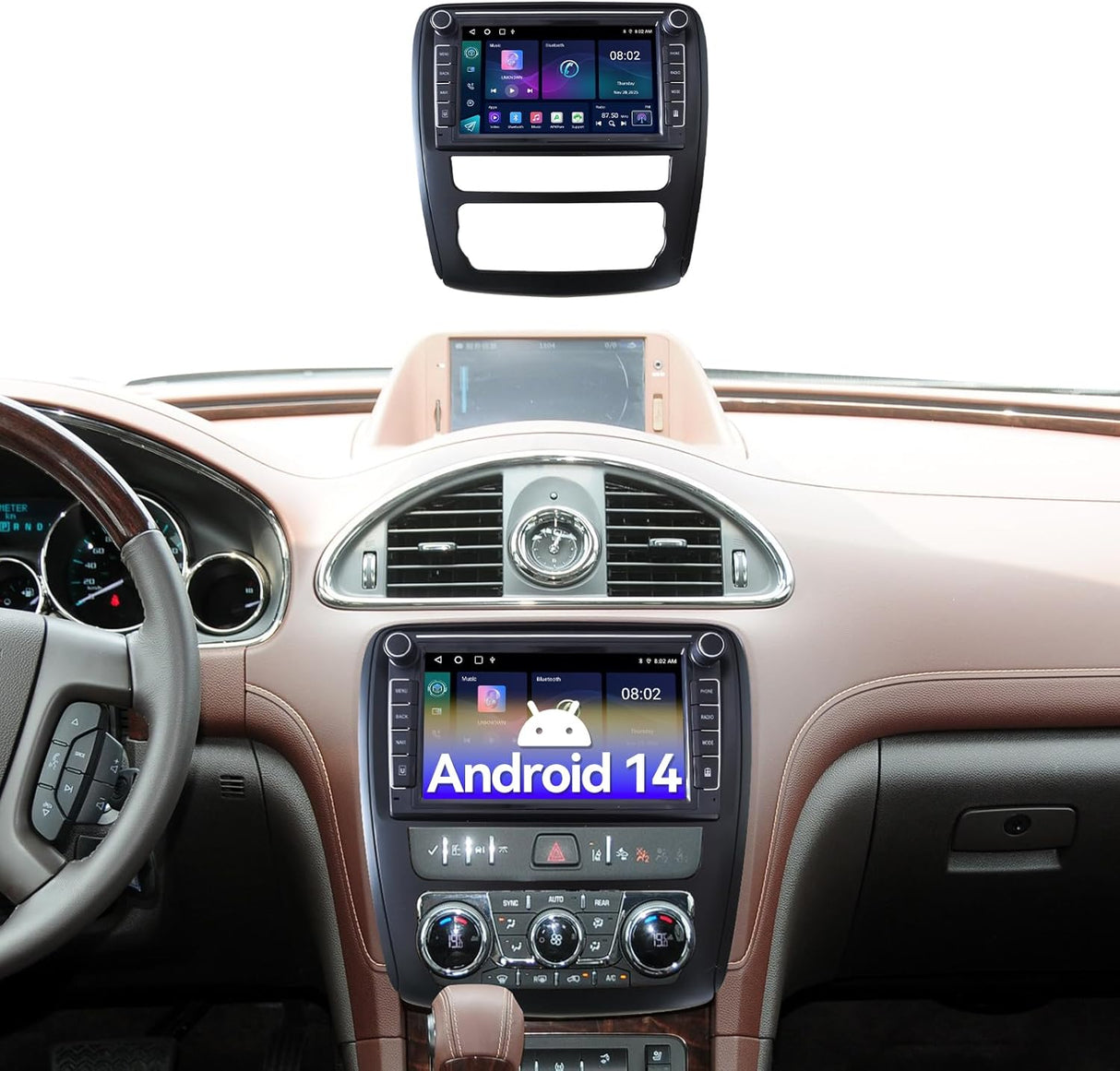 Android 14 Car Stereo Radio Head Unit Compatible with Buick Enclave 2013-2017 Carplay&Android Auto Touch Screen with GPS Bluetooth FM WiFi Back Camera 2+64G