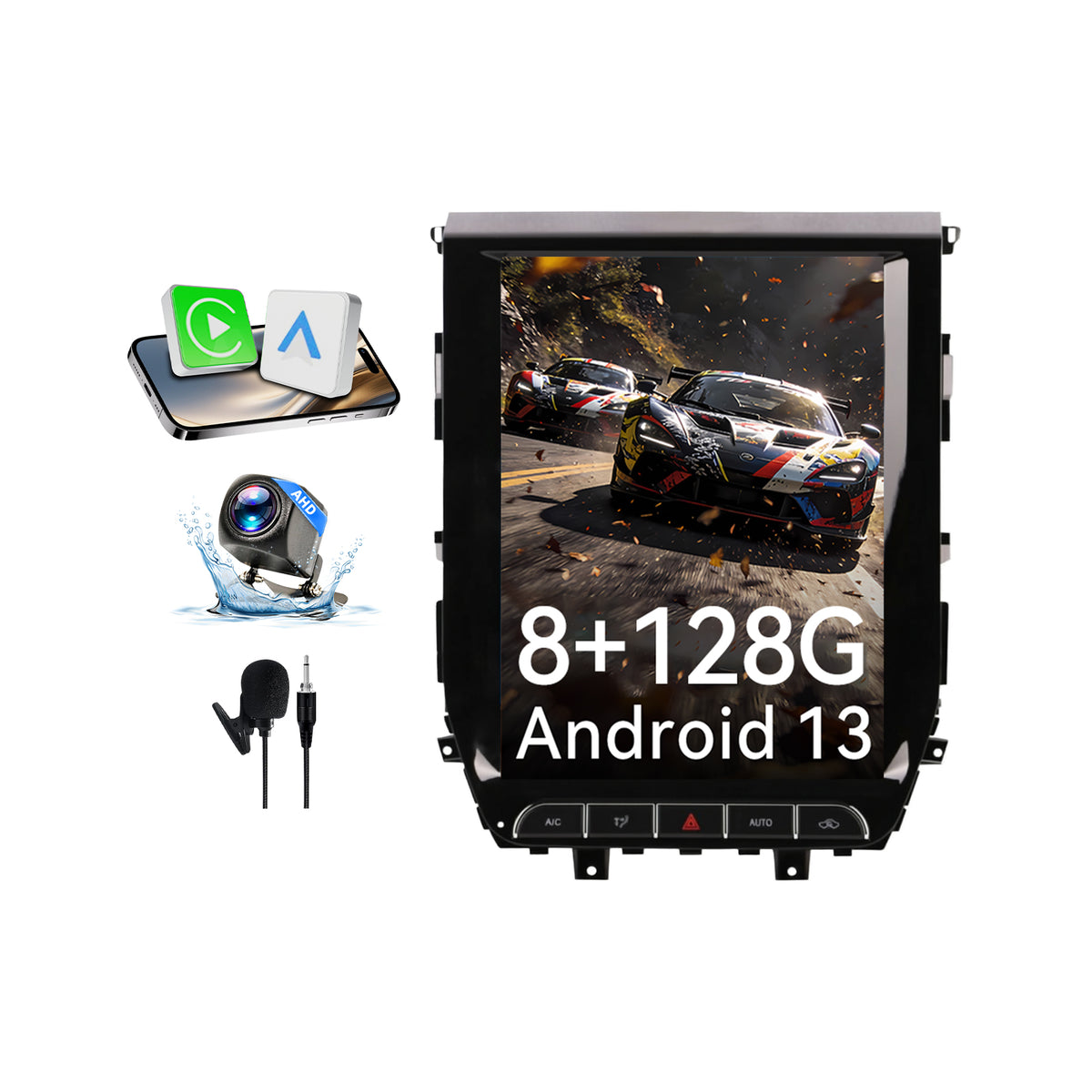 Car Radio Stereo for Toyota Land Cruiser 2016-2020, Octa-Core 8GB+128GB Android Head Unit with Wireless CarPlay Android Auto, Touch Screen GPS Navigation Bluetooth DSP