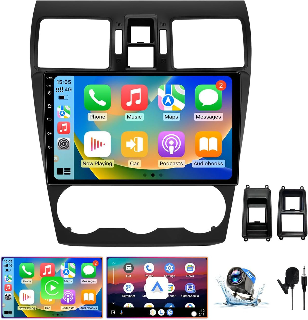 Android 13 Car Stereo for Subaru Forester/Impreza/WRX/Crosstrek 2013-2015 Supports Wireless CarPlay&Android Auto, GPS, BT 5.0, SWC, DSP, AHD Backup Camera