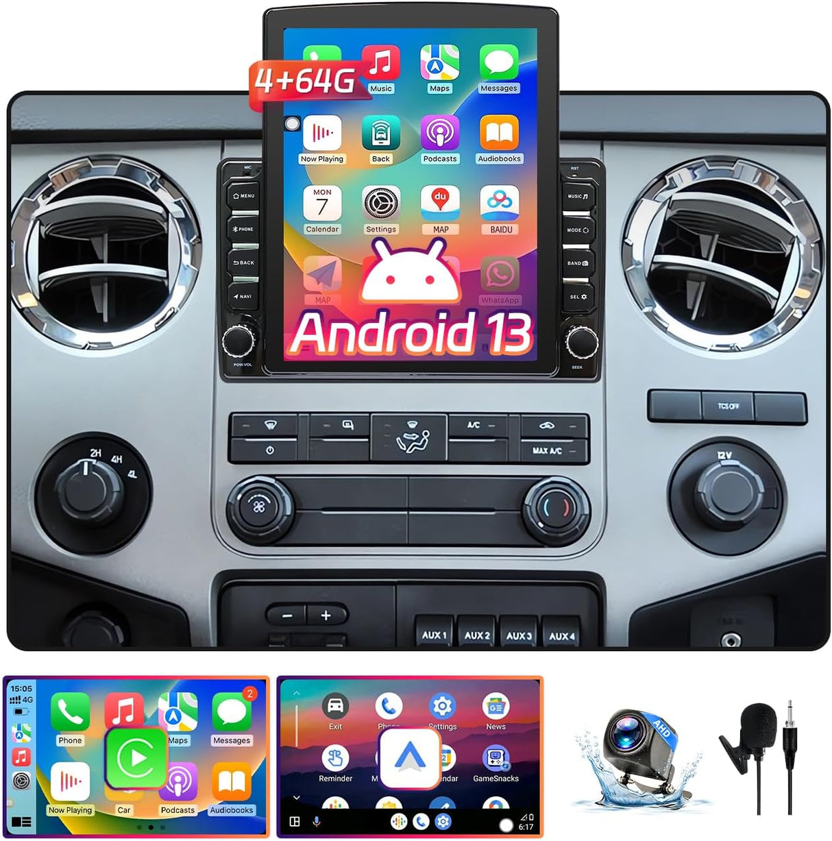 9.7 inch Android 13 Car Radio for Ford F150 2004-2008/Ford Expedition 2007-2014/Edge 2007-2010 Supports Wireless CarPlay/Android Auto