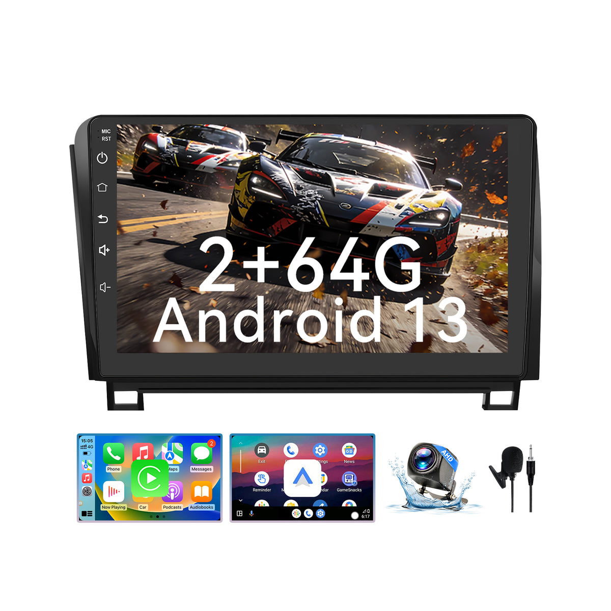 Car Radio for Toyota Tundra 2007-2013 Sequoia 2008-2012 with Wireless CarPlay & Android Auto, 10 Inch Toyota Tundra Stereo Head Unit with BluetoothGPS Navigation FM Radio