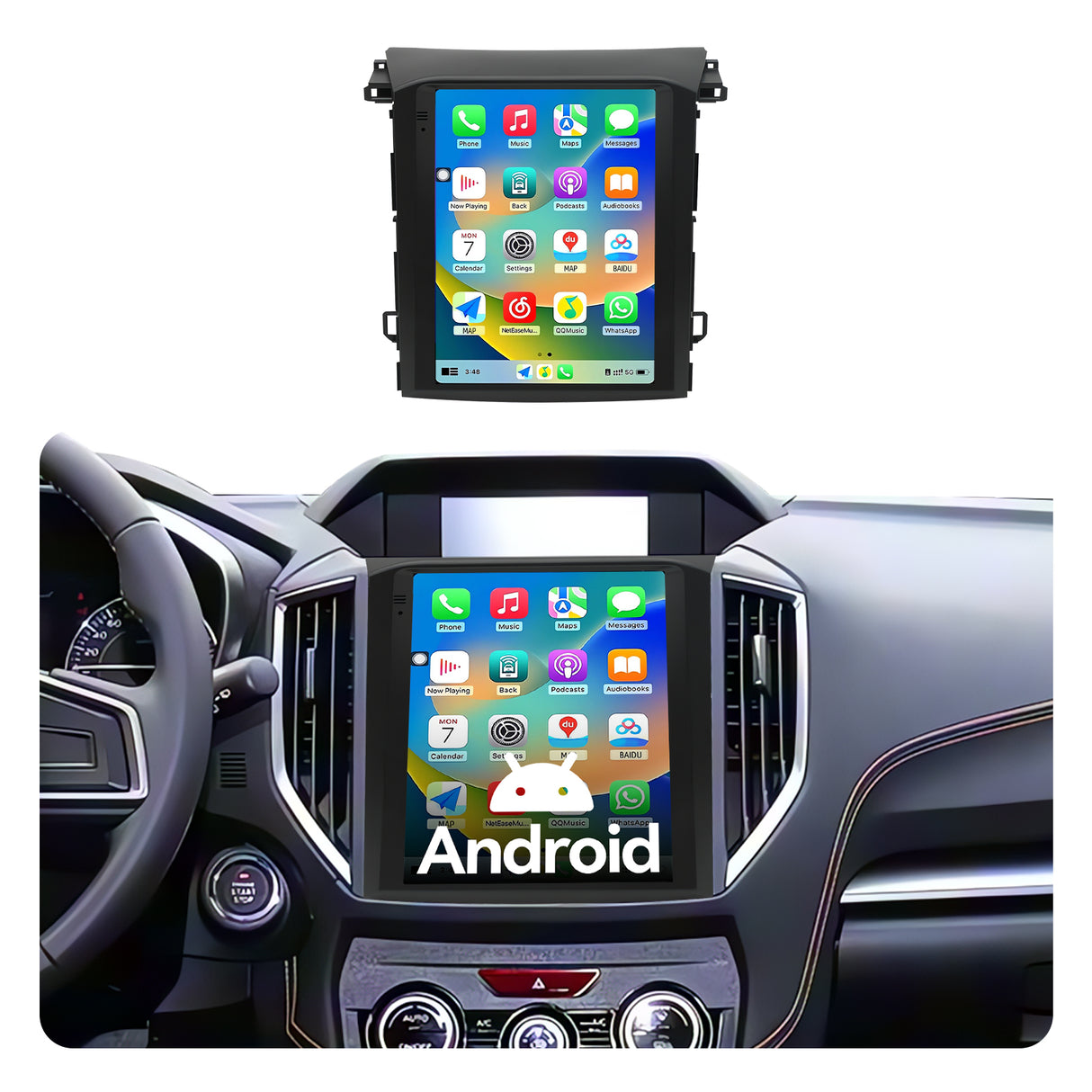 Car Radio Stereo for 2018–2021 Subaru XV/Crosstrek - 9.7" IPS Touch Screen, Upgrade Dash Kit with CarPlay & Android Auto, GPS Navigation, SWC Support, Bluetooth 5, WiFi
