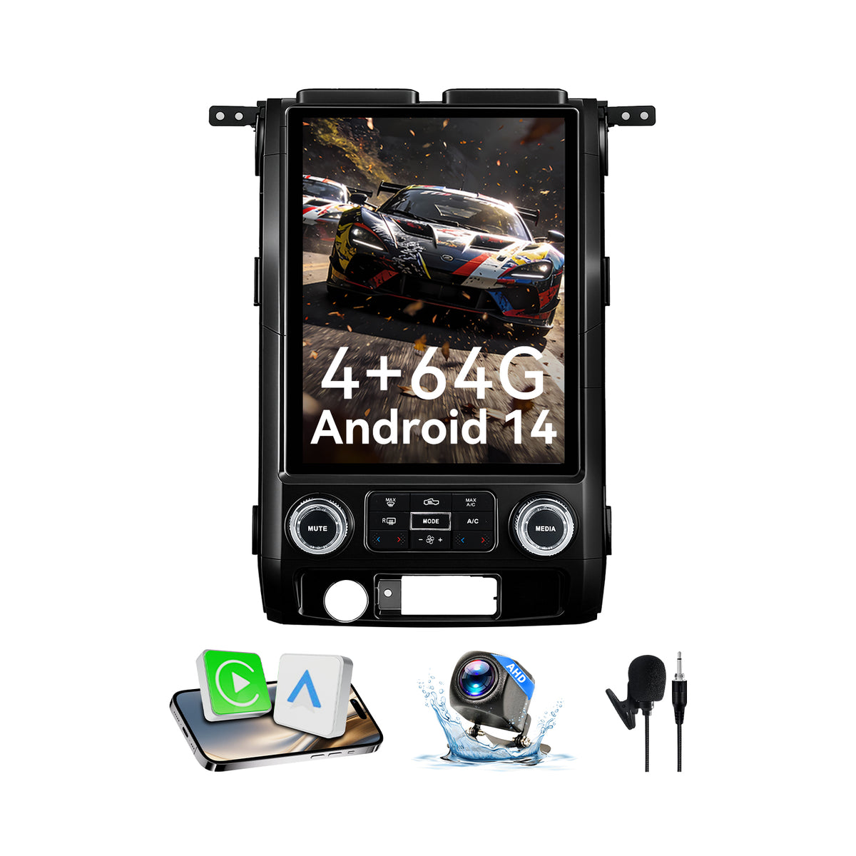 Ford F150 2009 2010 2011 2012 Android 14 Car Stereo 8-core, 12.1 Inch IPS Touch Screen Car Radio with Wireless Carplay/Android Auto,GPS, WiFi, Bluetooth, FM, DVR
