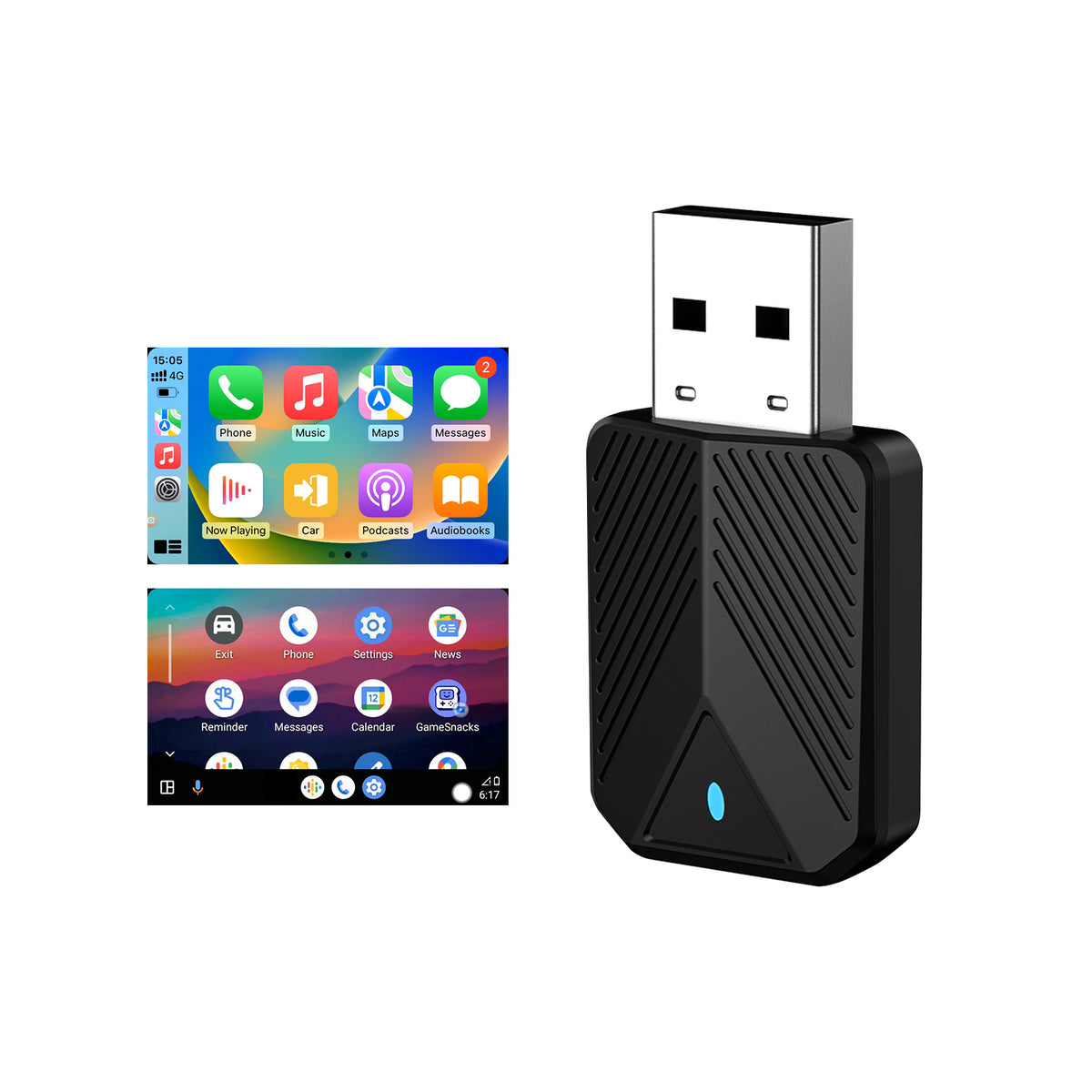 Wireless CarPlay Adapter / Android Auto Dongle, 5.8GHz WiFi Auto Connection