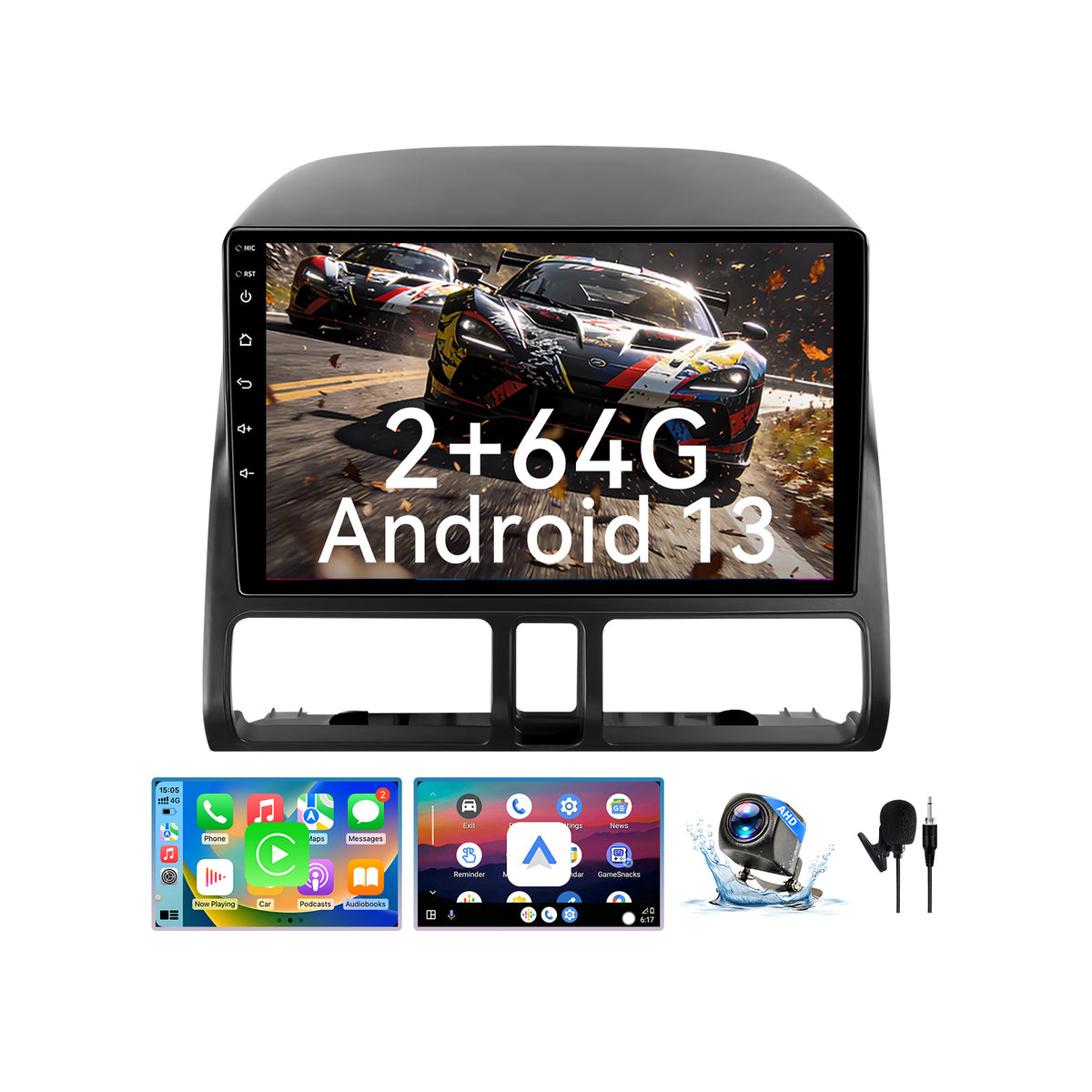 Car Stereo for Honda CRV 2002-2006, 9 Inch HD Touchscreen Radio Wireless CarPlay Android Auto GPS WiFi Bluetooth FM/RDS SWC Dual USB HD Backup Camera 2G+64G