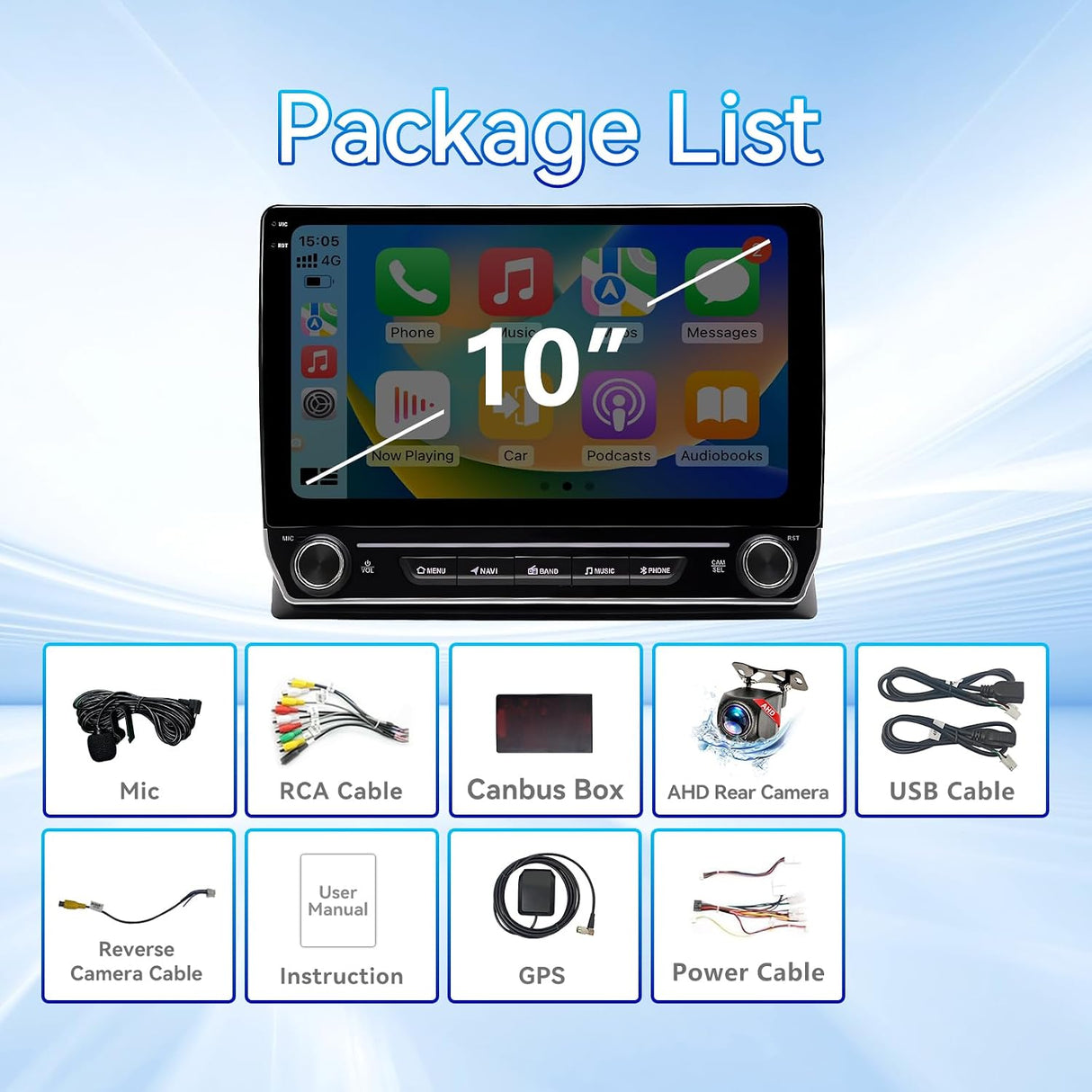 Car Radio Stereo Compatible with Toyota 4Runner 2003-2009, 10" Touch Screen Wireless CarPlay & Android Auto GPS Navigation FM Radio Upgrade Bluetooth HD Backup Camera 2GB+64GB