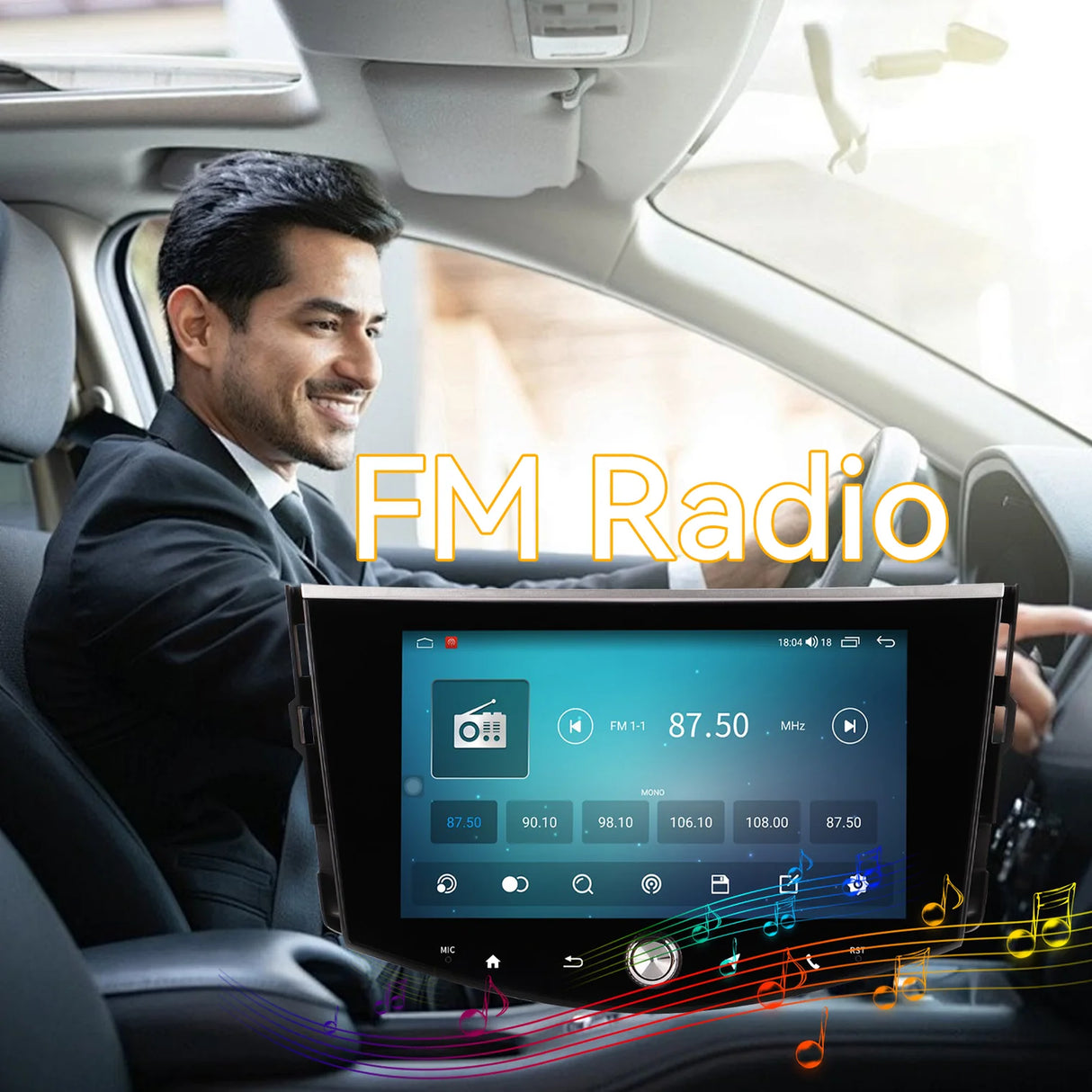 Car Stereo for Toyota RAV4 2005-2011, 8-Core 4GB+64GB, 9 Inch 1280P QLED Touchscreen, Wireless CarPlay & Android Auto, DSP, GPS, BT5.1, 5G WiFi, SWC, Backup Camera