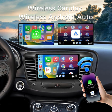 Android 13 Car Stereo for 2015--2019 Chrysler 200 200C 200S with Wireless CarPlay Android Auto, GPS, WiFi, 1080P Backup Camera