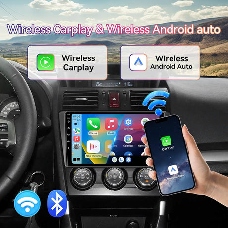 Android 13 Car Stereo for Subaru Forester/Impreza/WRX/Crosstrek 2013-2015 Supports Wireless CarPlay&Android Auto, GPS, BT 5.0, SWC, DSP, AHD Backup Camera