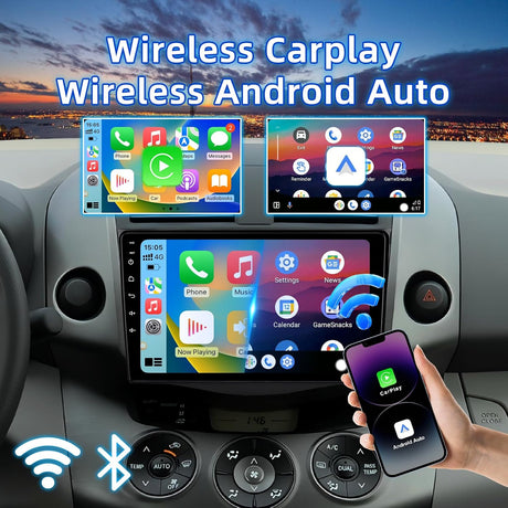 Android 13 Car Stereo for Toyota RAV4 (2006-2012) Supports Wireless CarPlay/Android Auto/Mirror Link