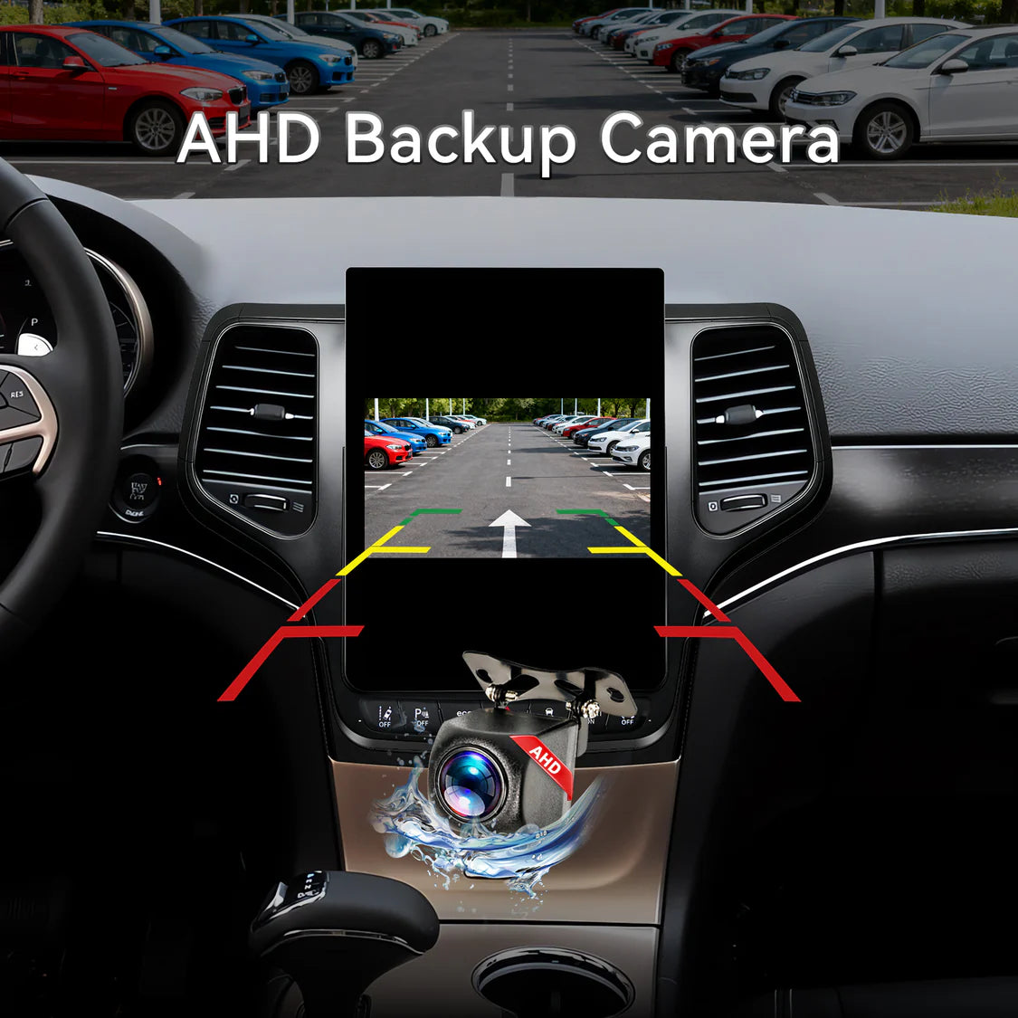 Car Radio for Grand Cherokee 2014-2021 8Core Head Unit 4GB+64GB with CarPlay/Android Auto Touch Screen with 1080P Backup Camera Stereo Upgrade with FM/AM, GPS, Bluetooth WiFi