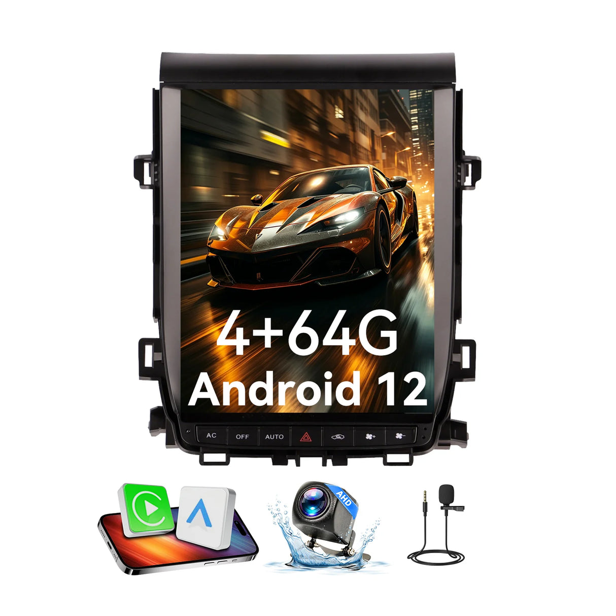12.1" Android Car Stereo for Toyota Alphard ANH20 2008-2012, 8-Core 4GB+64GB Touchscreen Radio Receiver with Wireless CarPlay Android Auto, GPS Navigation, Bluetooth, DSP