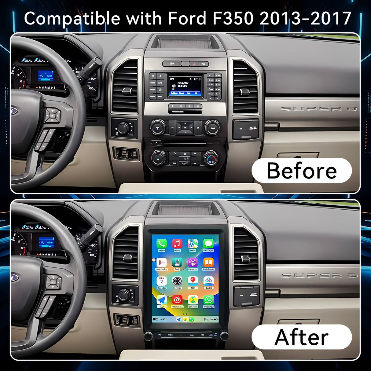 12.1 inch Android 13 Car Radio for Ford expedition F350 2013-2017, Upgrade Head Carplay Android Auto GPS Navigation,4G+64G, 8Core