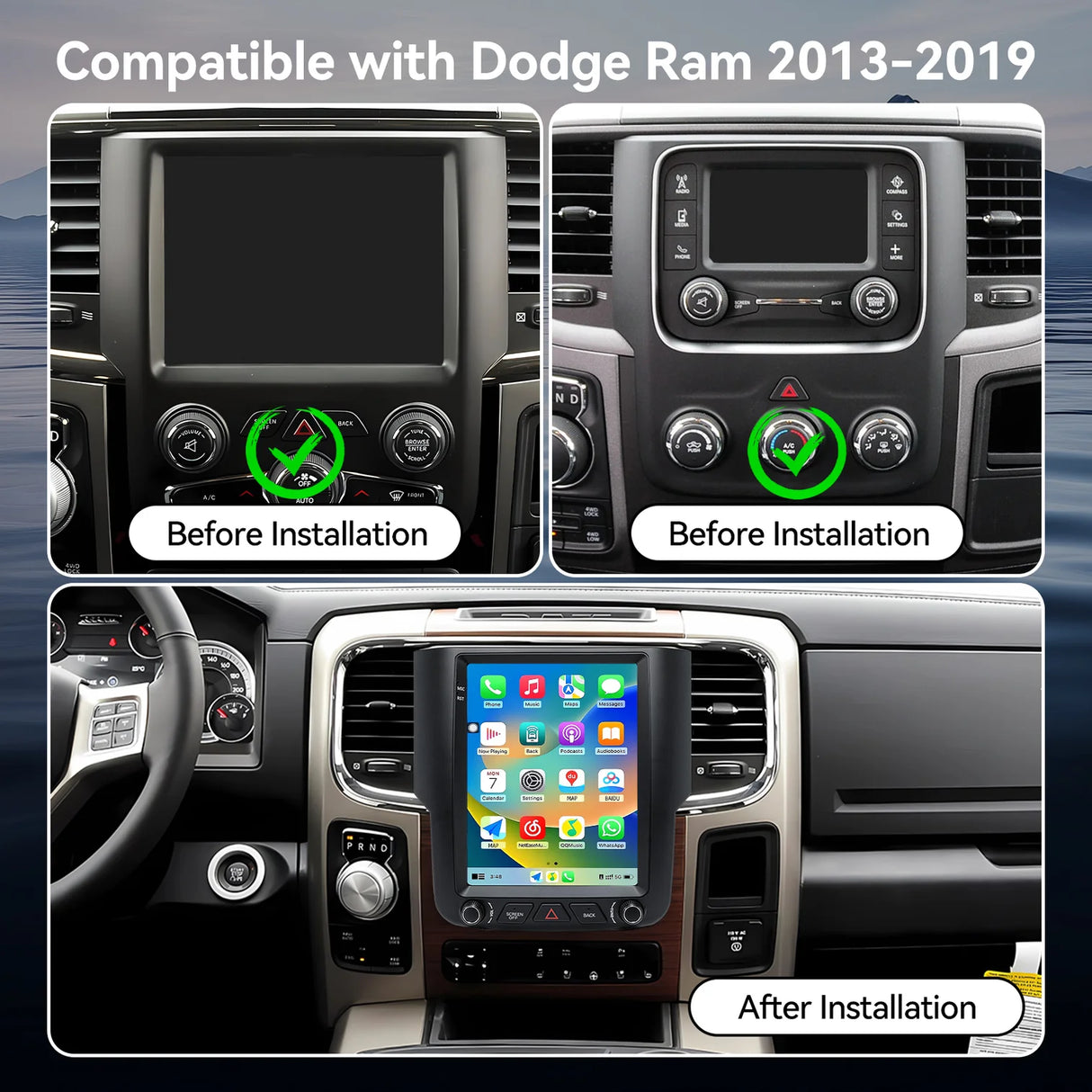 Car Radio Compatible with Dodge Ram 1500 2500 3500 2013-2018