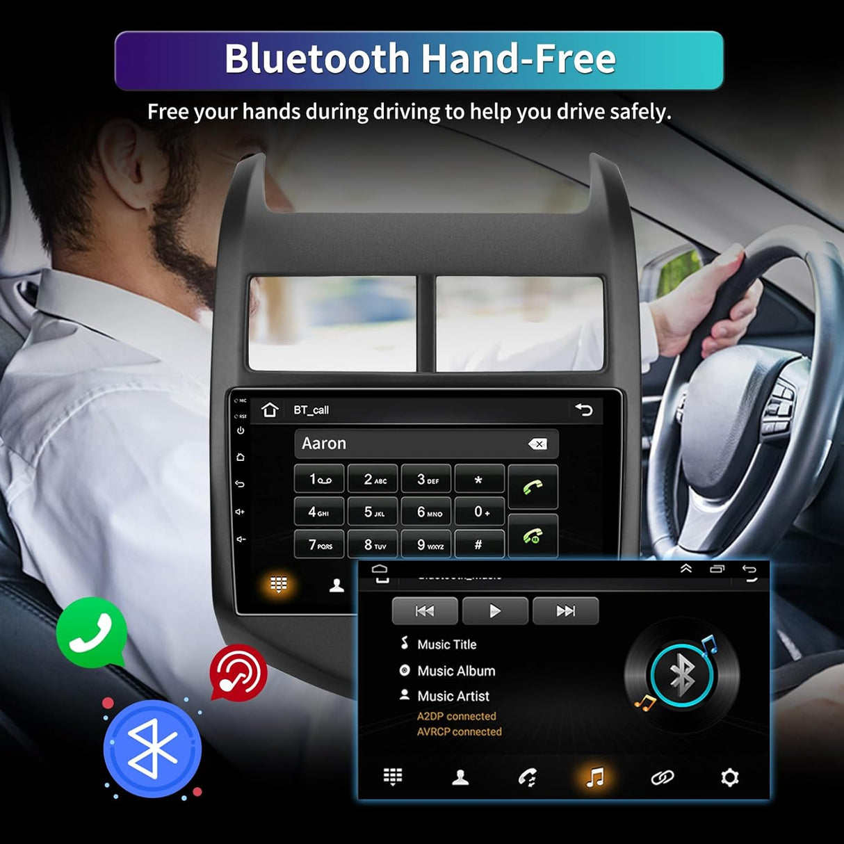 Android 13 Car Radio Stereo for Chevy Sonic Aveo 2011-2015 with Wireless Carplay&Android Auto