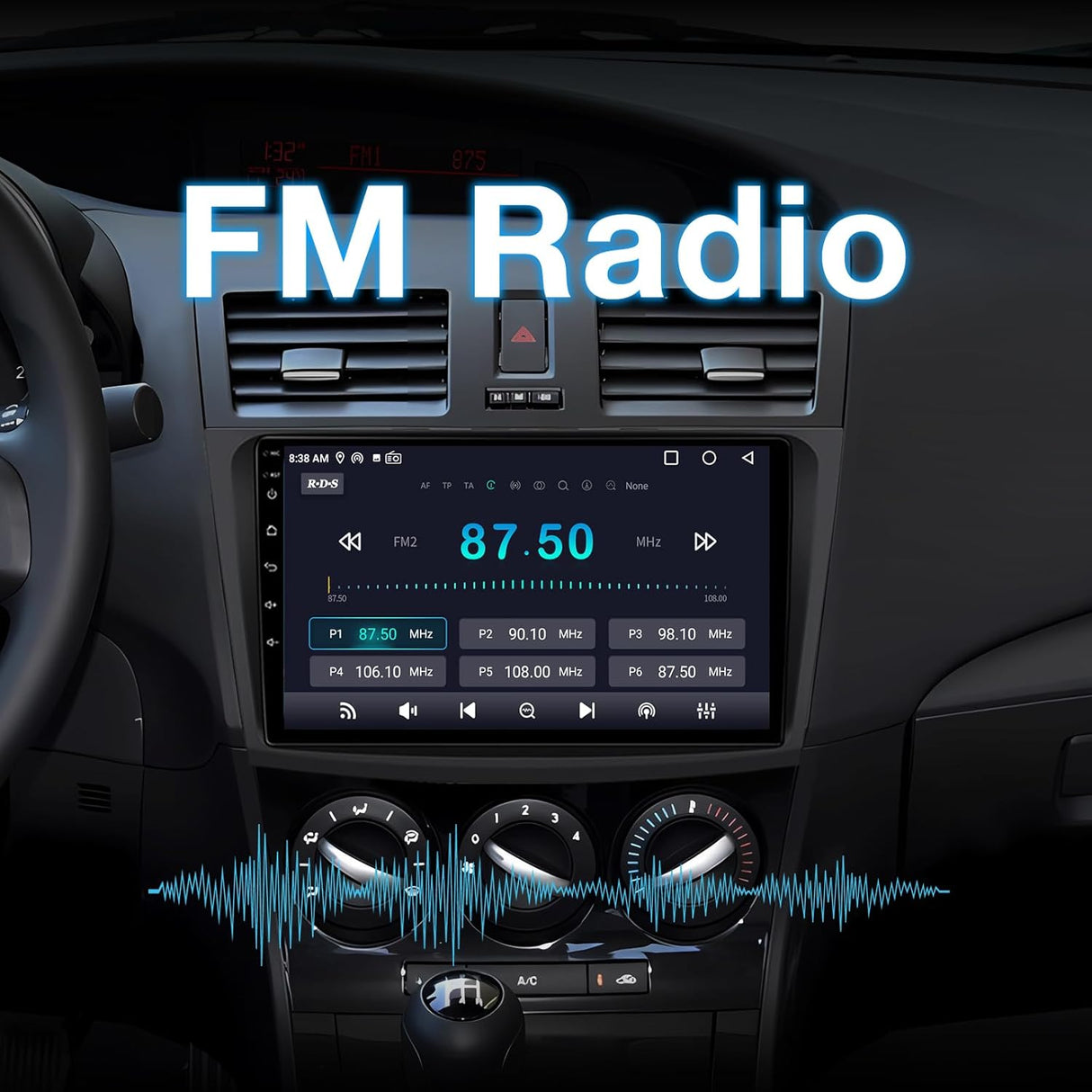 Android 13 Car Stereo for 2010-2013 Mazda 3 Supports Wireless CarPlay & Android Auto