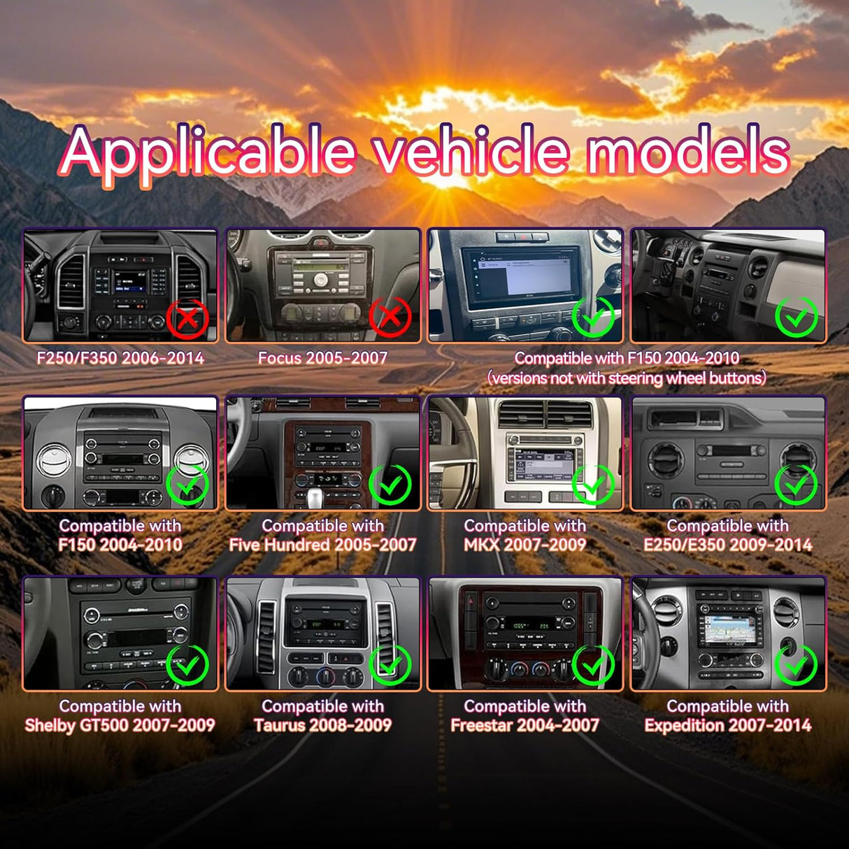 9.7 inch Android 13 Car Radio for Ford F150 2004-2008/Ford Expedition 2007-2014/Edge 2007-2010 Supports Wireless CarPlay/Android Auto