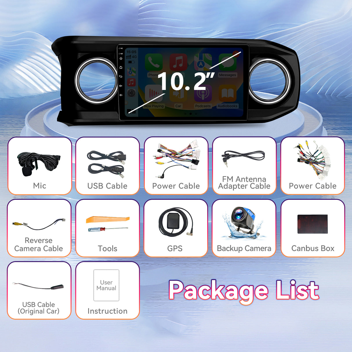 Fbinse Android 13 Car Stereo Head Unit Compatible with 3rd Gen Toyota Tacoma 2016-2023, 10 Inch Touch Screen Car Radio with Wireless CarPlay&Android Auto, GPS, FM, WiFi, Bluetooth, 1080P Reverse Camera, SWC