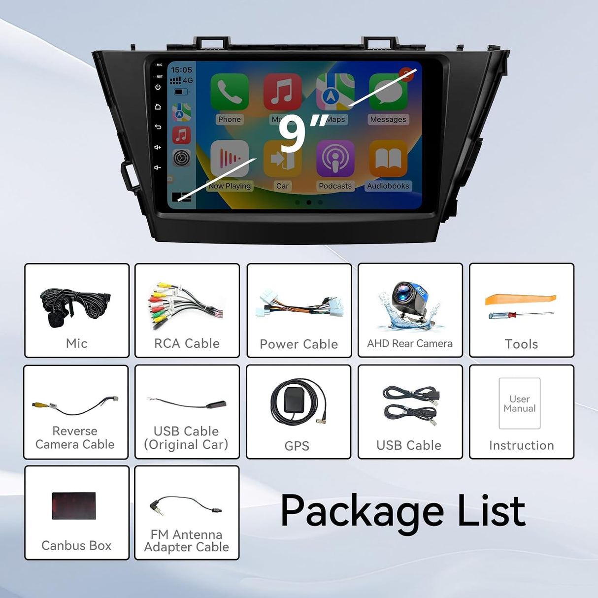 Android 13 Car Radio for Toyota Prius V Alpha 2012-2017 | Carplay Android Auto, 9 Inch Touchscreen Head Unit Bluetooth GPS SWC RCA Back Camera (For Prius Plus V Alpha 2012-2017)