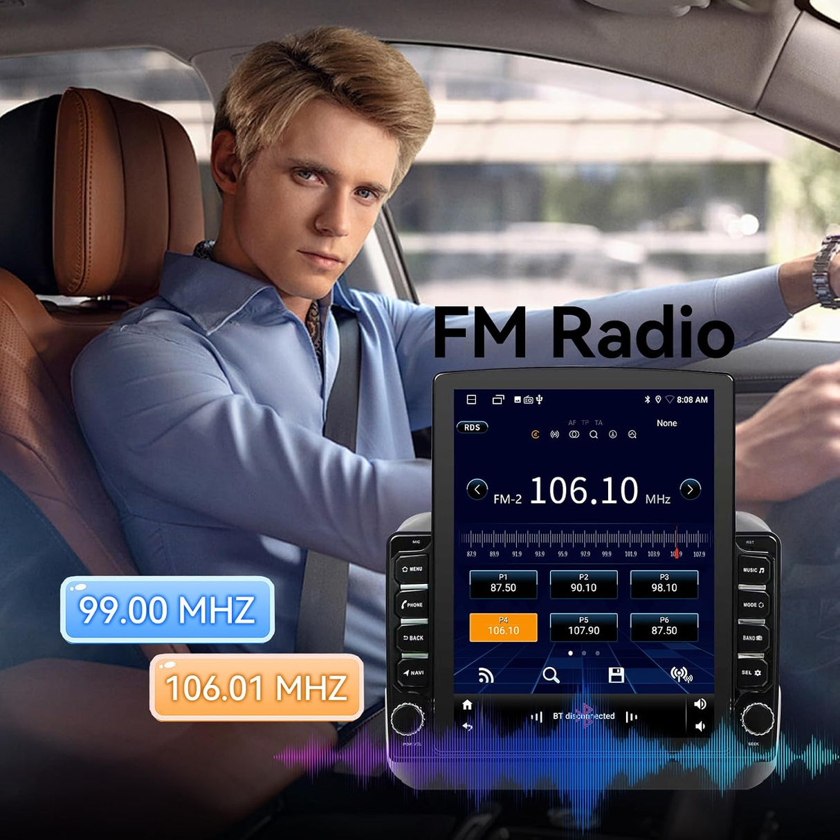 Android 14 Car Stereo Radio Compatible with Jeep Wrangler JL 2018-2021 Gladiator JT 2020 2021 Upgrade,Wireless CarPlay & Android Auto AHD Backup Camera 9.7 Touch Screen GPS SWC Bluetooth 2+64G