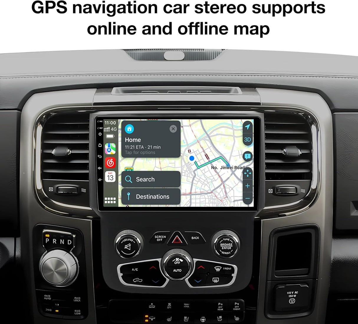 Android 13 Car Radio Stereo Compatible with Dodge Ram 1500 2500 3500 2013-2018 (Auto AC) Head Unit Upgrade Replacement, 9" Touchscreen with Wireless CarPlay&Android Auto, 2GB+64GB, GPS, Backup Camera