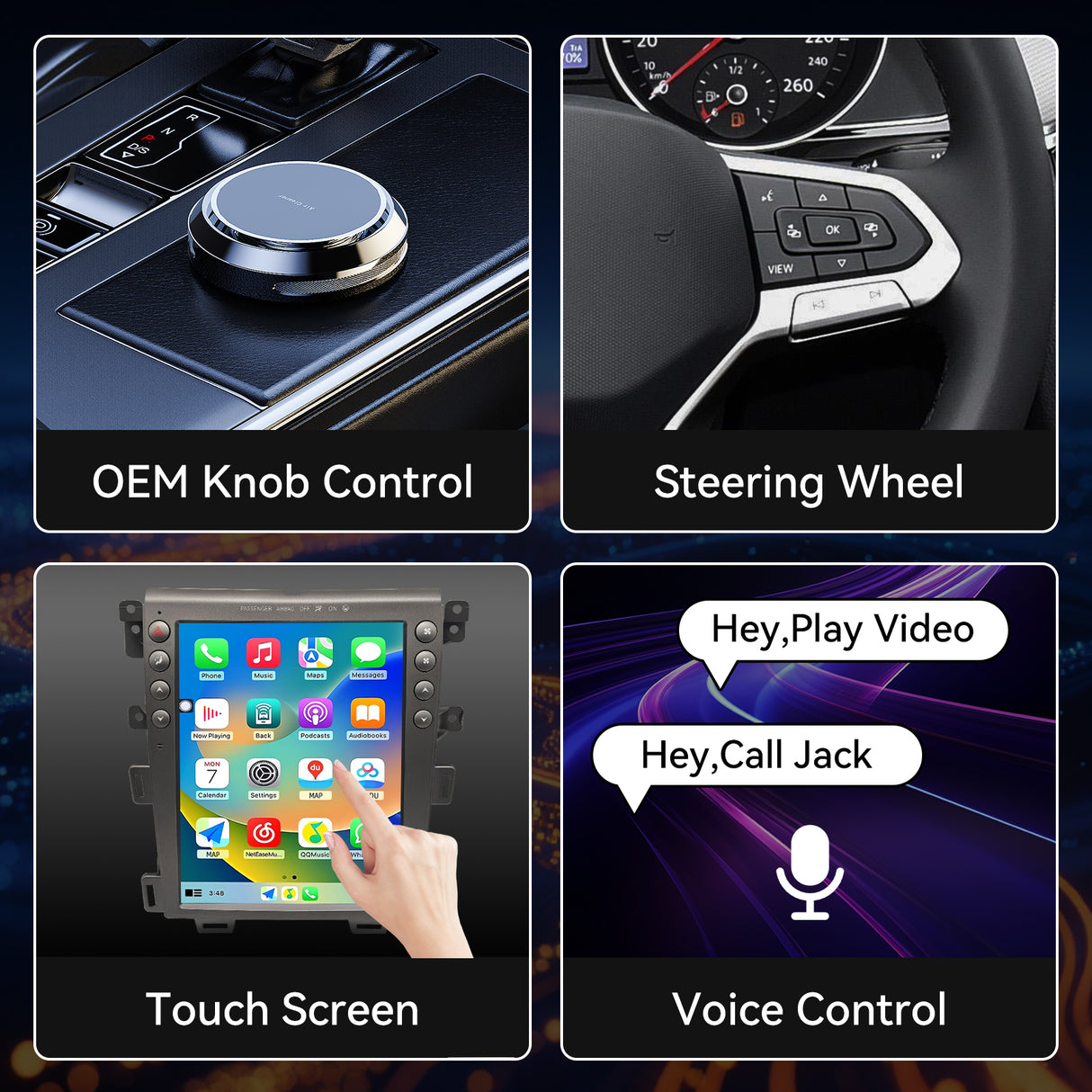 QLED 8-Core Radio for Ford Edge 2009 2010 2011 2012 2013 Upgrade,Touch Screen Stereo,Support Carplay and Android Auto,Free Back Camera