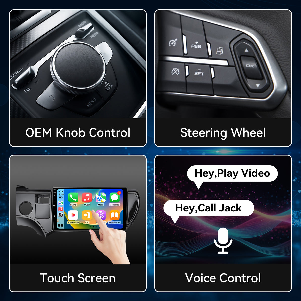 Car Stereo for Toyota Prius C 2012 2013 2014, Hikity 9'' Touch Screen Prius C Car Radio Wireless CarPlay Android Auto GPS Mirror Link 5G WiFi Bluetooth FM/EQ/RDS Backup Cam+MIC