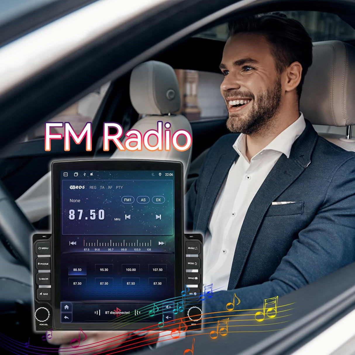 Android 13 Car Stereo for Chevy Silverado 2007-2013/GMC Sierra Yukon/Tahoe/Equinox Supports Wireless CarPlay & Android Auto