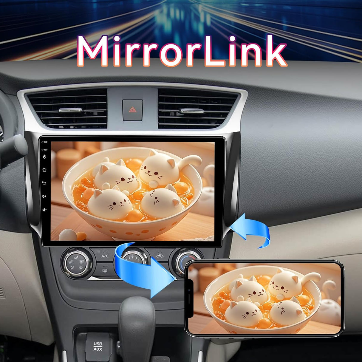 10.1 inch Touchscreen Car Stereo for Nissan Sentra 2013-2017 Supports Wireless CarPlay/Android Auto | GPS, Bluetooth, WiFi | FM/RDS Radio, DSP, SWC & Backup Camera