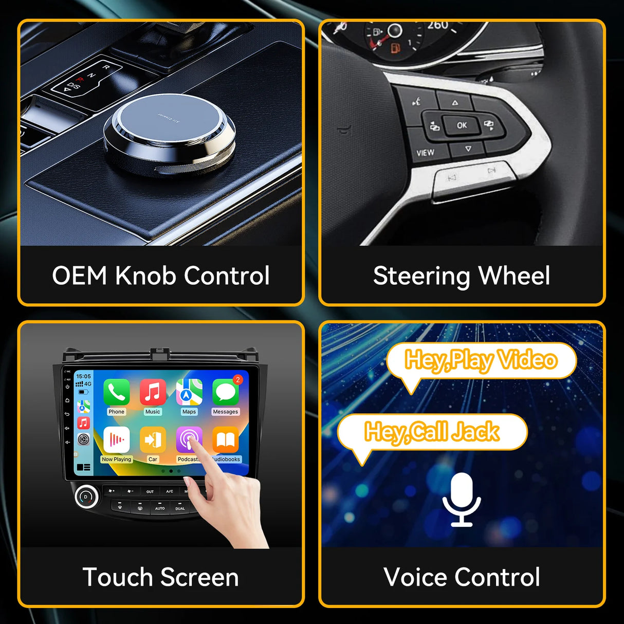Car Stereo for Honda Accord 7th 2003-2007 Radio Wireless Carplay Android Auto, 10.1inch IPS Touch Screen, DSP, 5G WiFi, GPS, 5.0 Bluetooth, RDS/FM Radio, 32EQ, AHD Backup Camera