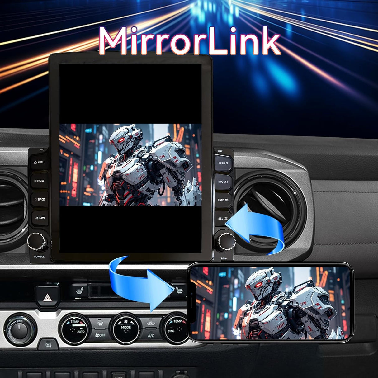 Android 13 Car Stereo for 3rd Gen Toyota Tacoma 2018-2021 Support Wireless CarPlay&Android Auto, GPS, FM, WiFi, Bluetooth, Reverse Camera, SWC