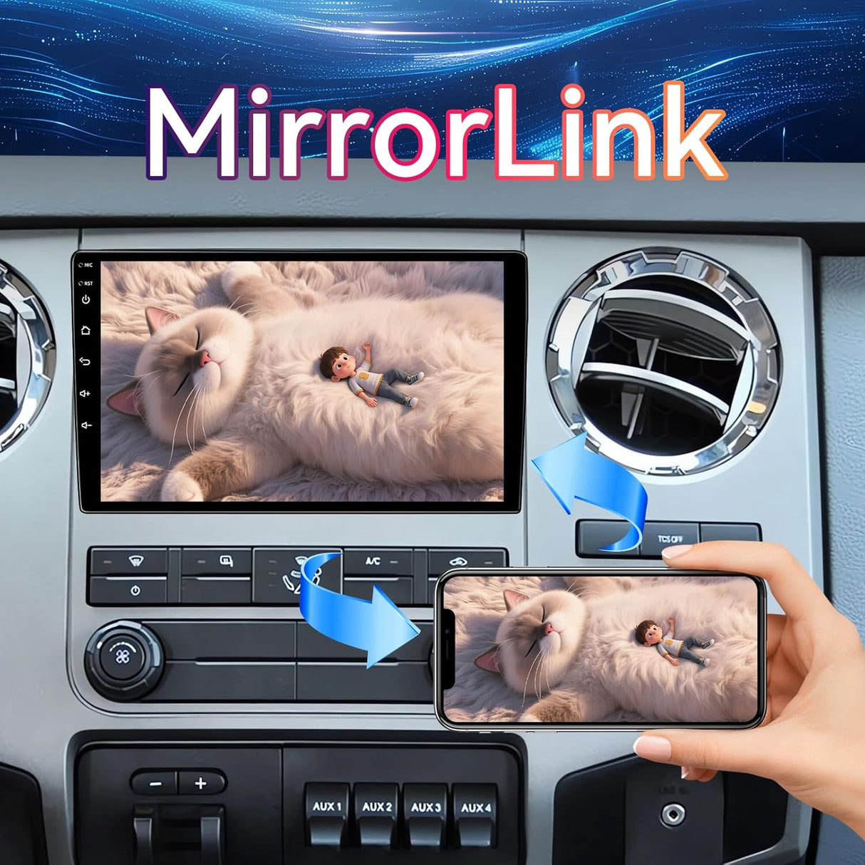 10 inch Android 13 Car Radio for Ford F150 2004-2008/Ford Expedition 2007-2014/Edge 2007-2010 Supports Wireless CarPlay/Android Auto, GPS, 5G WiFi, SWC, AHD Backup Camera