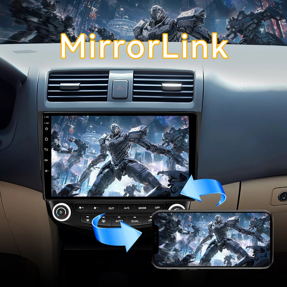 Car Stereo for Honda Accord 7th 2003-2007 Radio Wireless Carplay Android Auto, 10.1inch IPS Touch Screen, DSP, 5G WiFi, GPS, 5.0 Bluetooth, RDS/FM Radio, 32EQ, AHD Backup Camera