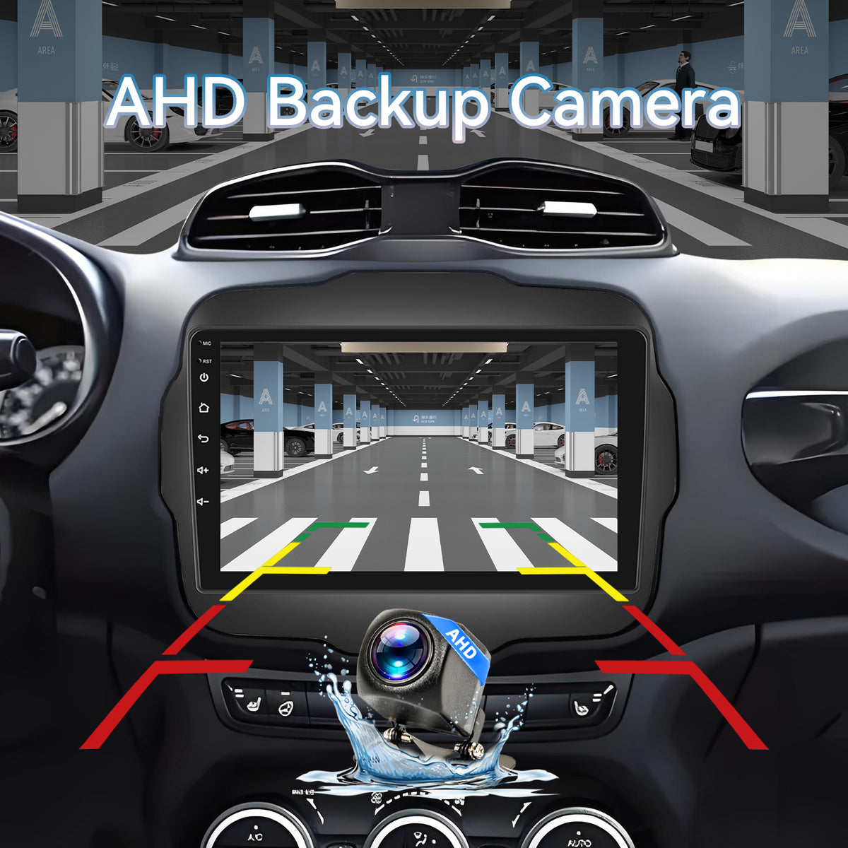 Car Radio for Jeep Renegade 2015 2016 2017 2018 2019 2020 64G 5GWiFi Upgrade Touchscreen Stereo for Jeep Renegade Accessories 9in Carplay Android Auto Headunit GPS Bluetooth FM Camera