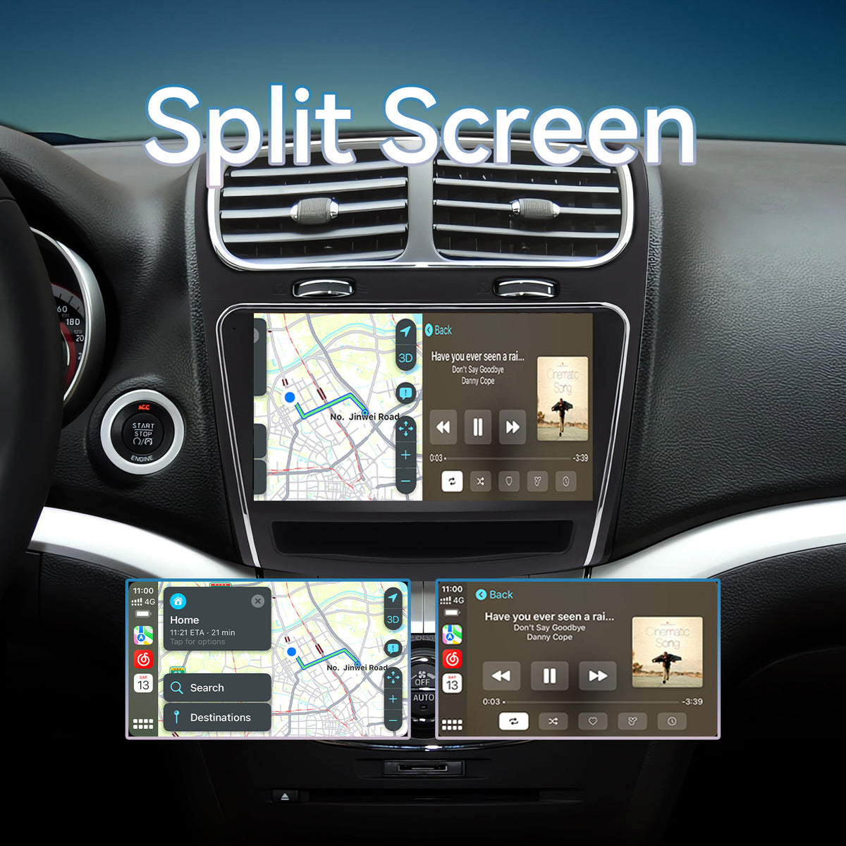 Car Radio for Dodge Journey 2011-2020, 9 Inch Touchscreen Stereo Support Carplay & Android Auto Bluetooth/Voice Control/GPS/WiFi/Back-up Camera/SWC/FM