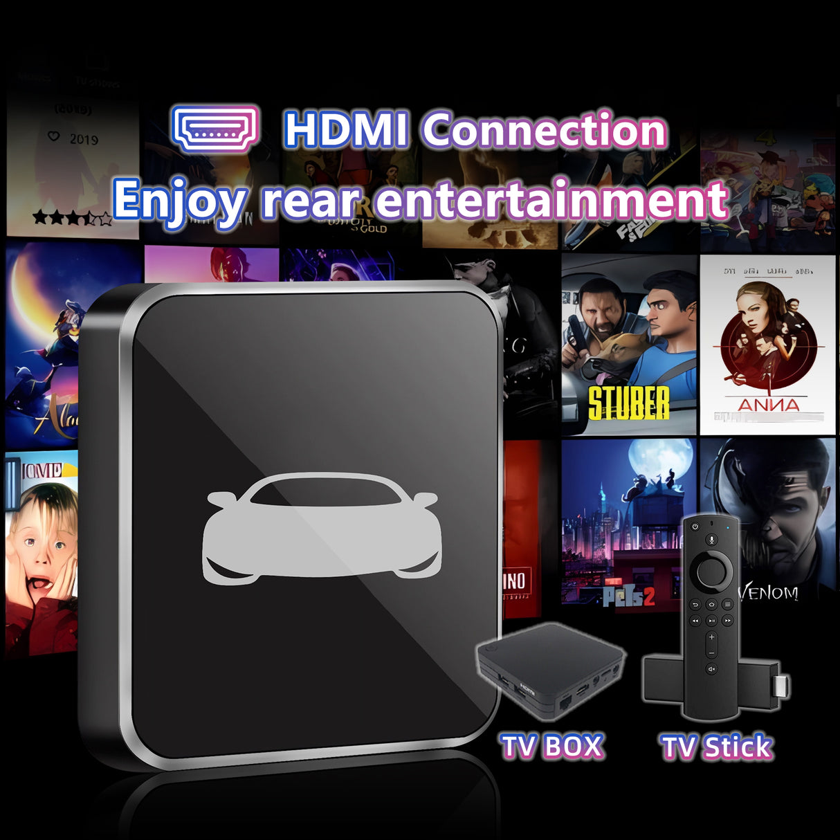 Wireless CarPlay HDMI Multimedia Adapter Supports Fire TV Stick, Google TV Stick for Cars with Factory wired CarPlay