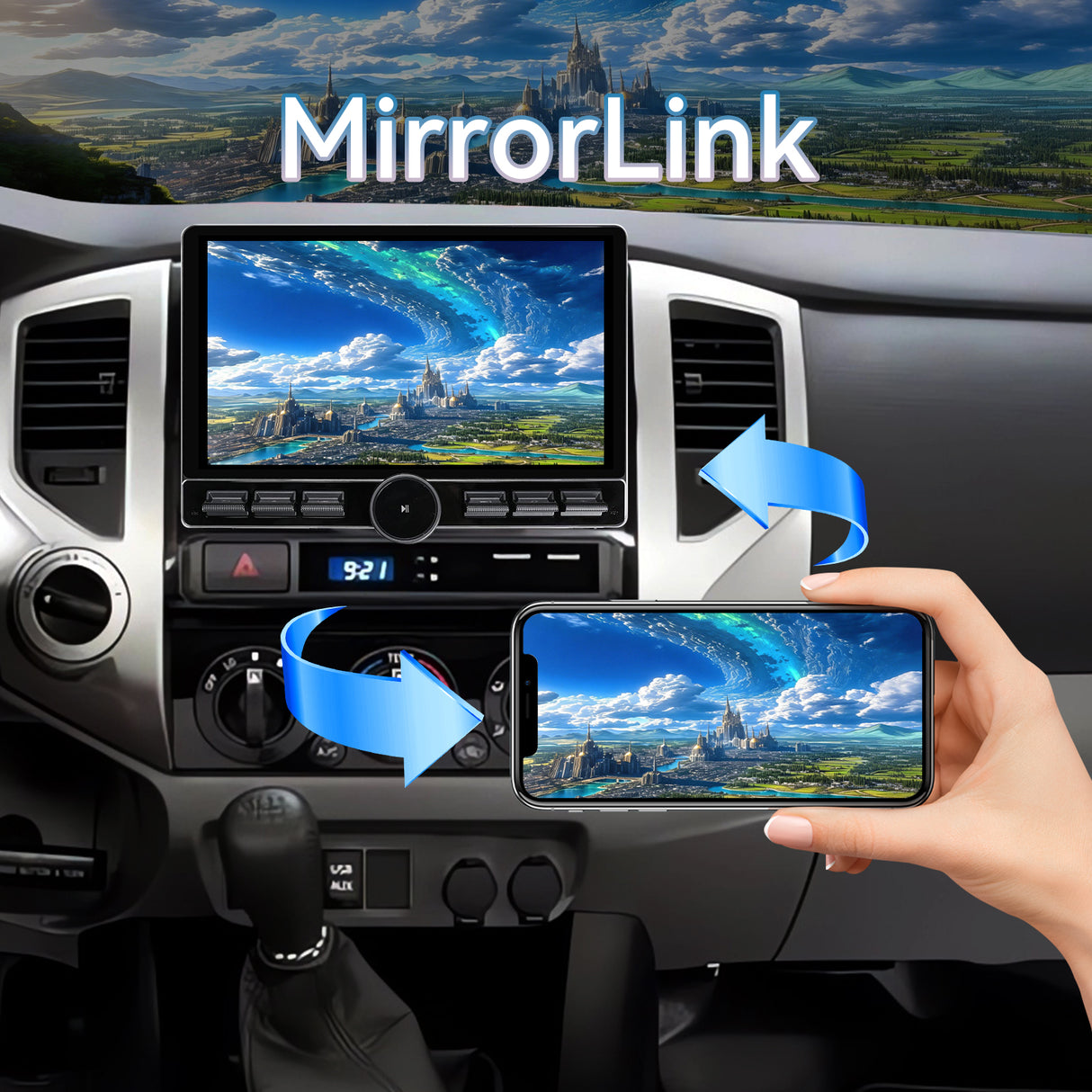 10 Inch Car Stereo Radio Compatible with Toyota Tacoma 2005-2015 Android 13 2+64G Wireless CarPlay Android Auto Car Radio Replacement with GPS/SWC/ Backup Camera