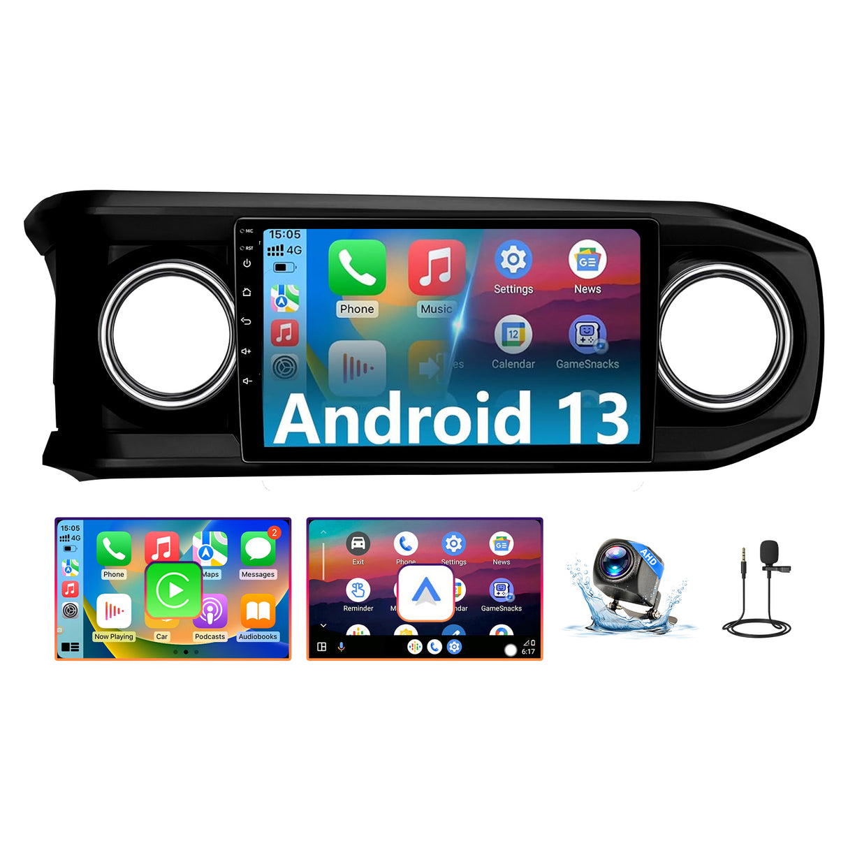 Fbinse Android 13 Car Stereo Head Unit Compatible with 3rd Gen Toyota Tacoma 2016-2023, 10 Inch Touch Screen Car Radio with Wireless CarPlay&Android Auto, GPS, FM, WiFi, Bluetooth, 1080P Reverse Camera, SWC