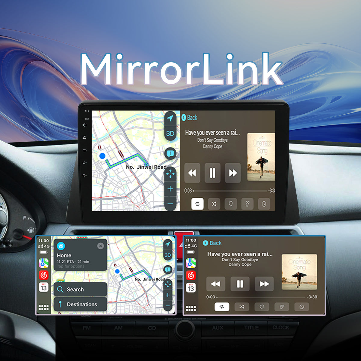 Car Radio Stereo for Honda Accord 8th 2008 2009 2010 2011 2012 2013 with Wireless Carplay Android Auto Bluetooth Touch Screen with WiFi FM GPS SWC Backup Camera