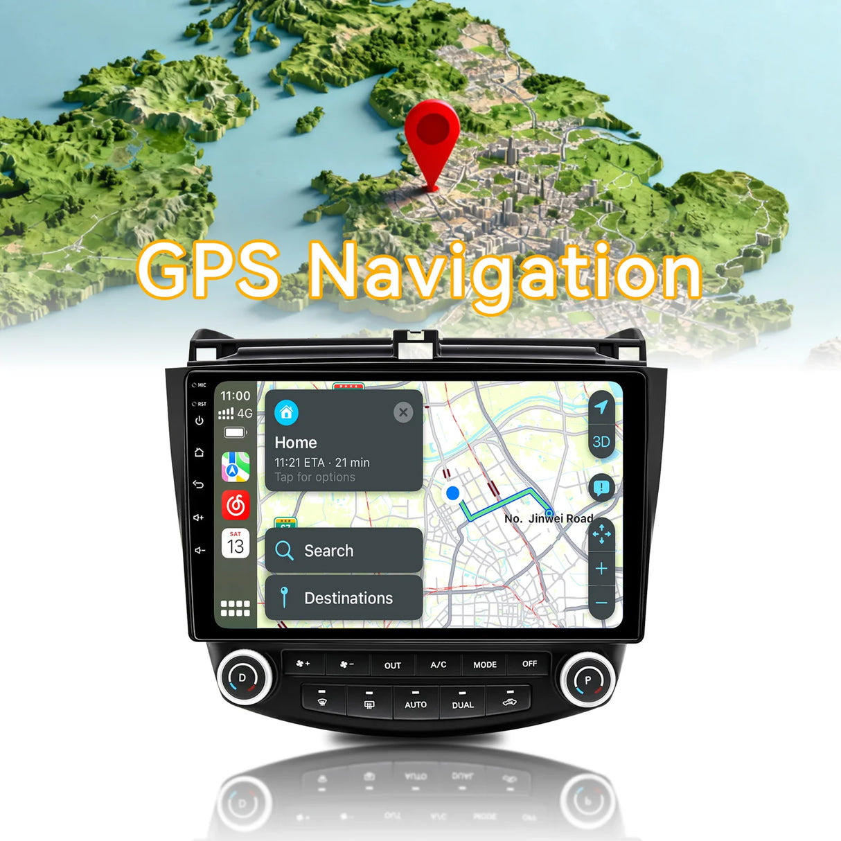 Car Stereo for Honda Accord 7th 2003-2007 Radio Wireless Carplay Android Auto, 10.1inch IPS Touch Screen, DSP, 5G WiFi, GPS, 5.0 Bluetooth, RDS/FM Radio, 32EQ, AHD Backup Camera