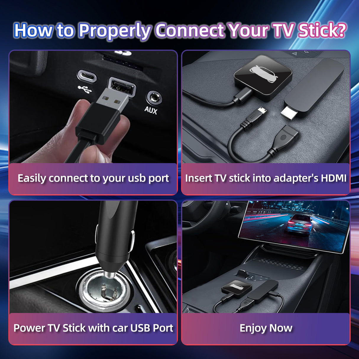 Wireless CarPlay HDMI Multimedia Adapter Supports Fire TV Stick, Google TV Stick for Cars with Factory wired CarPlay
