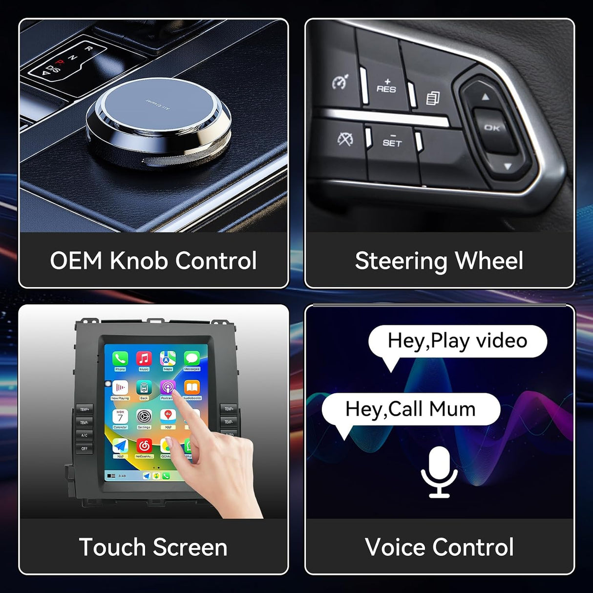 Car Stereo for Lexus GX470 2002-2005 Toyota Prado 2002-2009 Wireless CarPlay Android Auto Android 14 Auto AHD Backup Camera Upgrade 9.7" Touch screen GPS WIFI SWC FM Bluetooth 2+64G