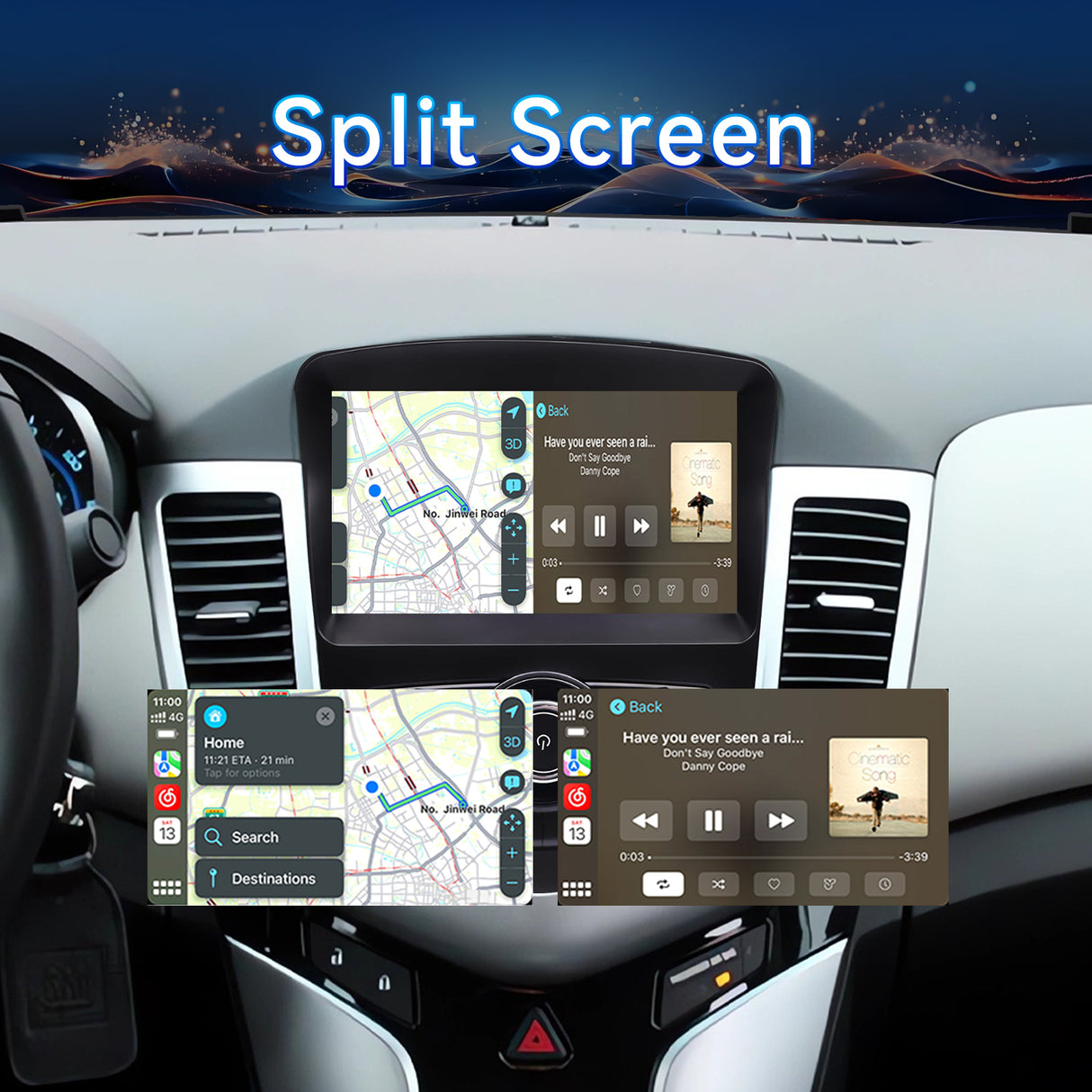 Android 14 Car Radio Stereo Compatible with Chevrolet Cruze 2009-2015, 8" OEM Style Touch Screen Wireless CarPlay & Android Auto GPS Navigation FM Radio Upgrade Bluetooth HD Backup Camera 2GB+64GB