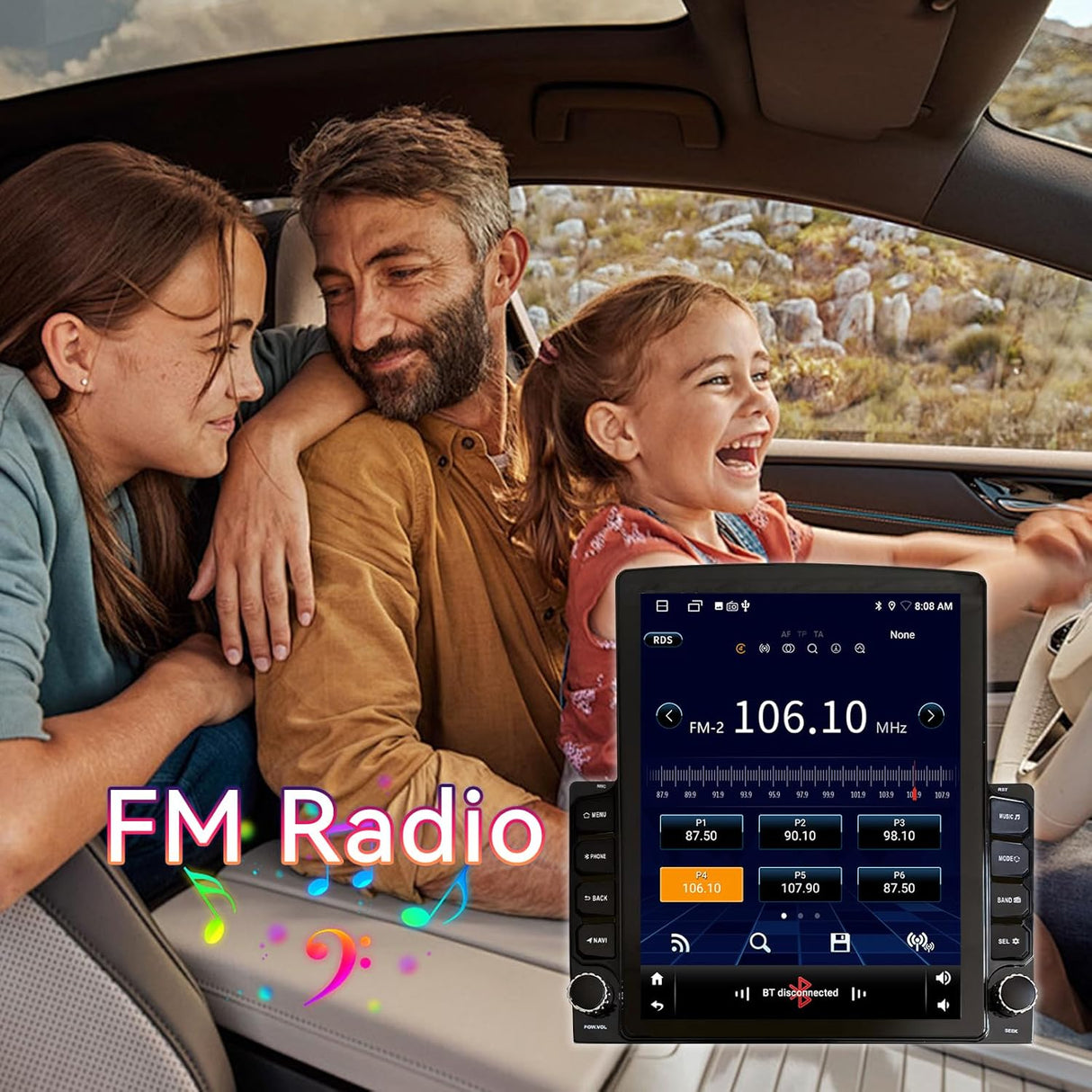Android 13 Car Stereo for 3rd Gen Toyota Tacoma 2018-2021 Support Wireless CarPlay&Android Auto, GPS, FM, WiFi, Bluetooth, Reverse Camera, SWC