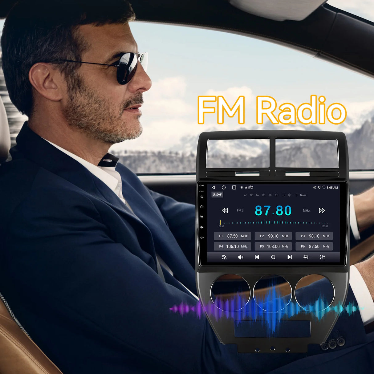 Car Radio for Jeep Compass 2007 2008 2009 Wireless Carplay Android Auto, 10.1" Touch Screen Car Stereo GPS Navigation WiFi Bluetooth SWC