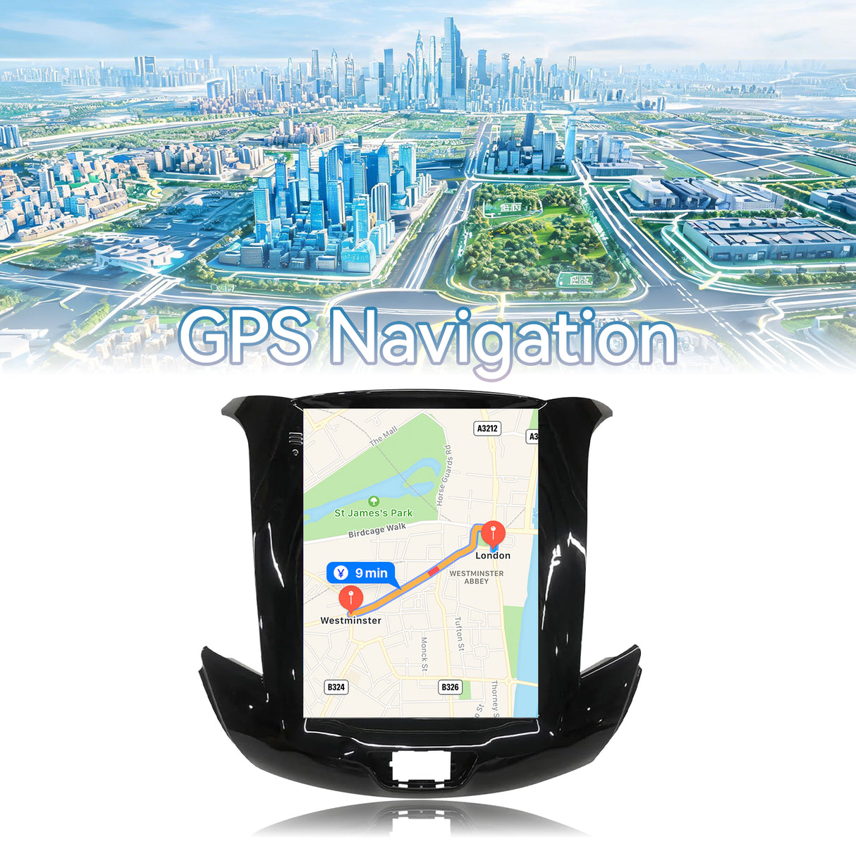 2GB+64GB Car Stereo Radio Compatible with Chevrolet Chevy Cruze 2016-2018 with Wireless Carplay Andriod Auto, Android 13 Touchscreen Support Bluetooth, FM/GPS/Mirror Link/SWC/Backup Camera(9.7 Inch)
